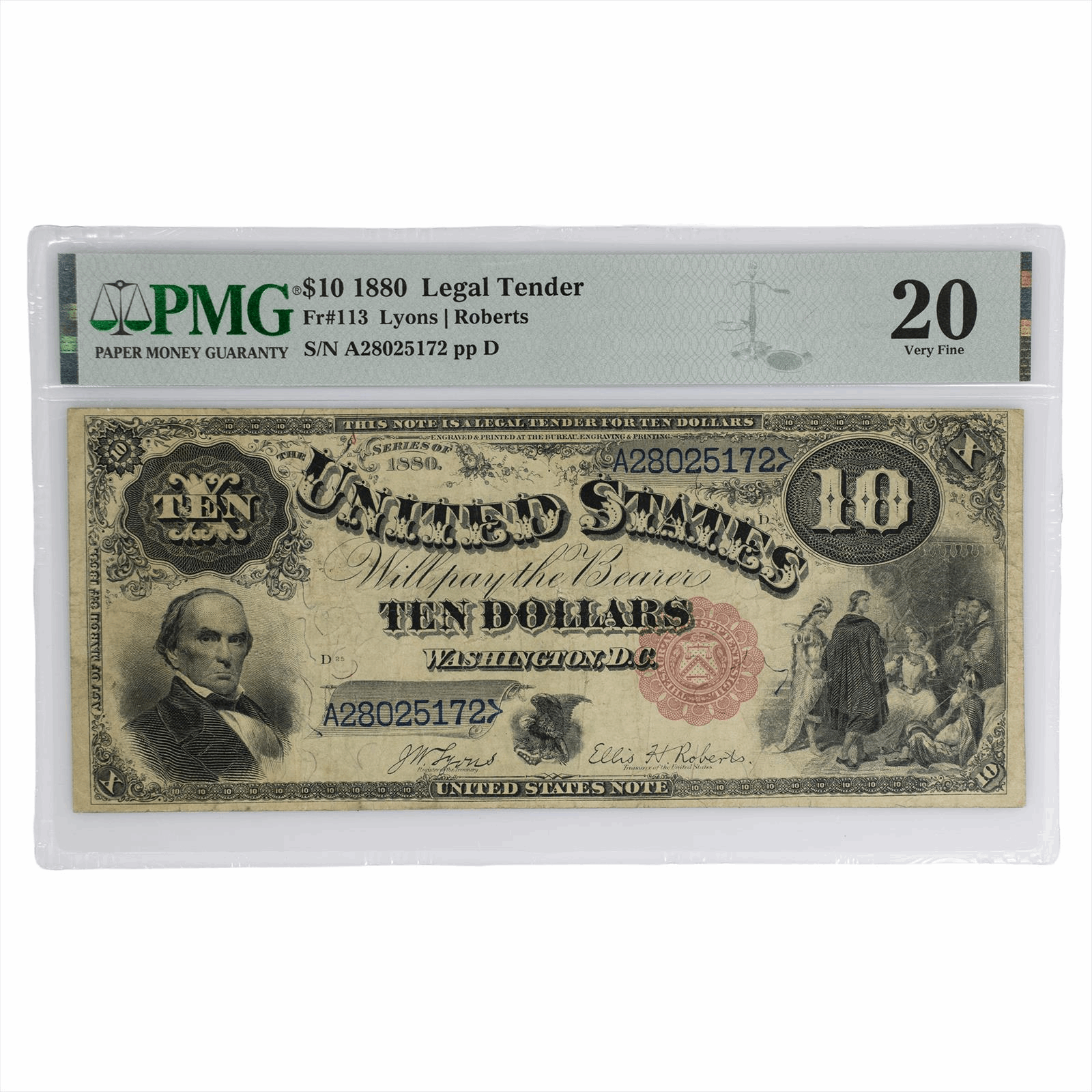 $10 1880 United States Note A28025172 