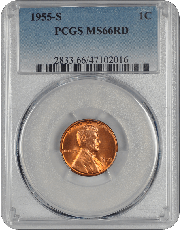 1955-S Lincoln PCGS RD 66