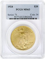 $20 Saint Gaudens MS63 (Date Varies) 