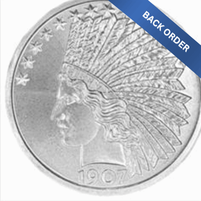 TUBE - 1 OZ INDIAN HEAD SILVER ROUND (20 ROUNDS +1 TUBE) 