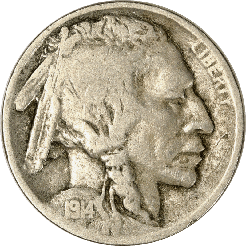 1914-S Buffalo Nickel 5c, Circulated, Very Good