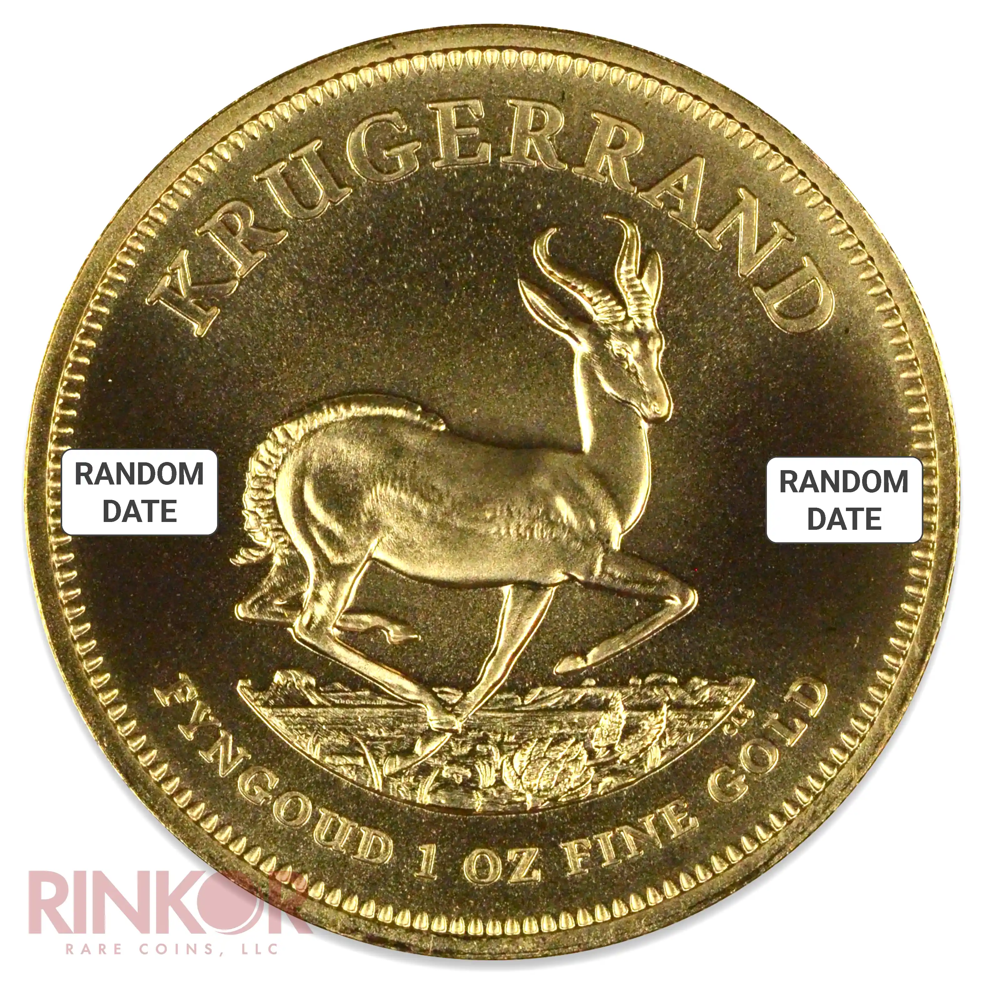 1oz South African Gold Krugerrand Gem BU (Random Date)