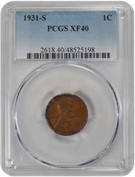 1931-S Lincoln PCGS XF-40