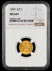 1850 $2.5 NGC  MS64+