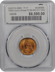 1909 Lincoln PCGS CAC RD 67+ 