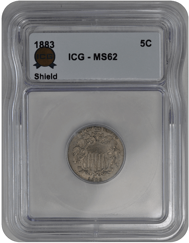 1883 ICG Shield Nickel  MS 62