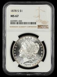 1878 S $1 NGC MS 67
