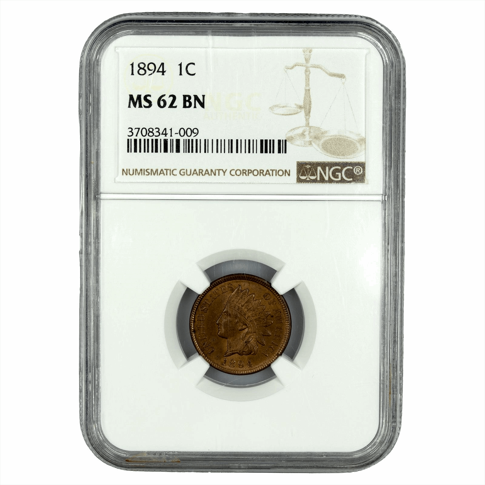 1894 Indian Head Small Cent 1C NGC MS 62 BN