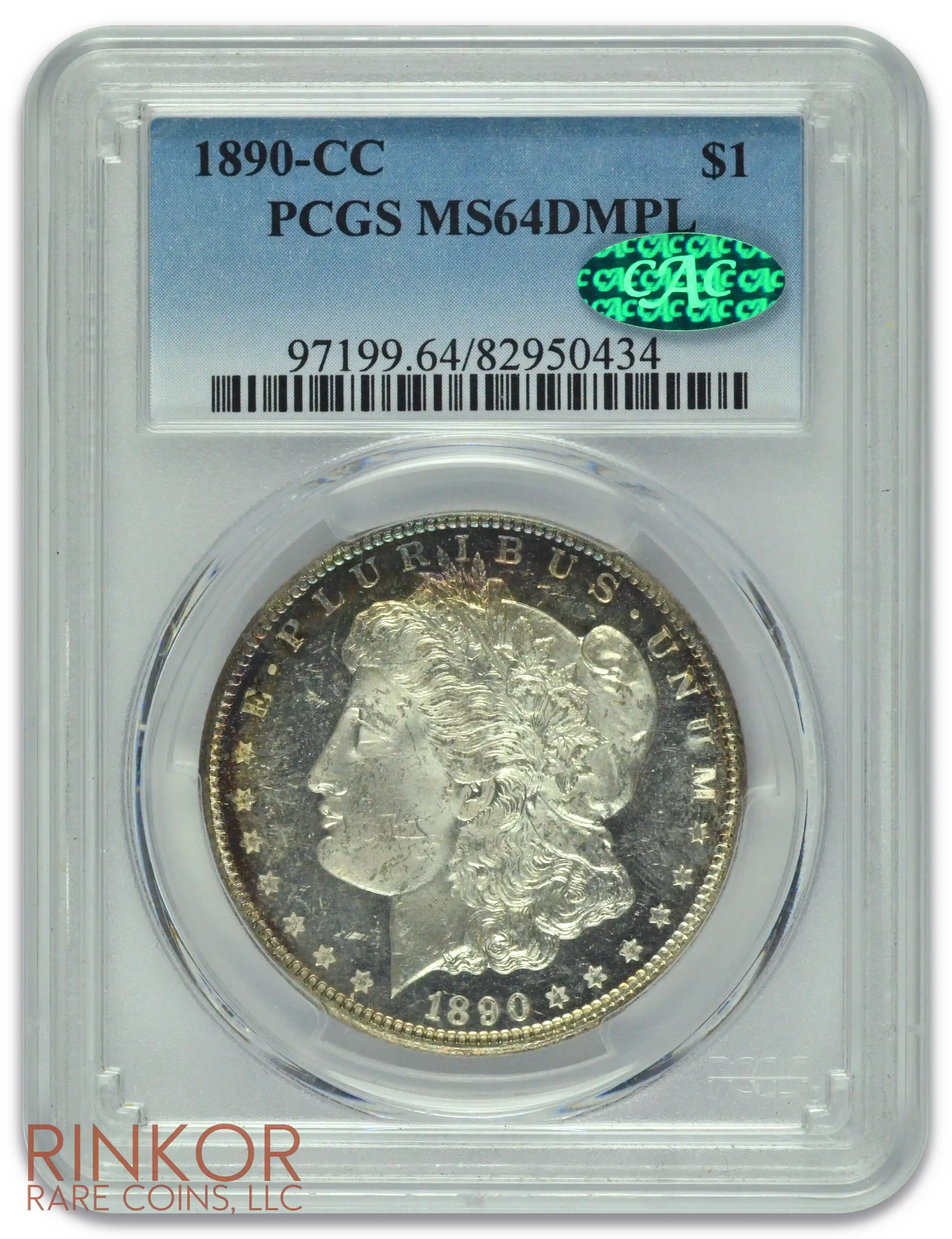 1890-CC $1 PCGS MS 64 DMPL CAC