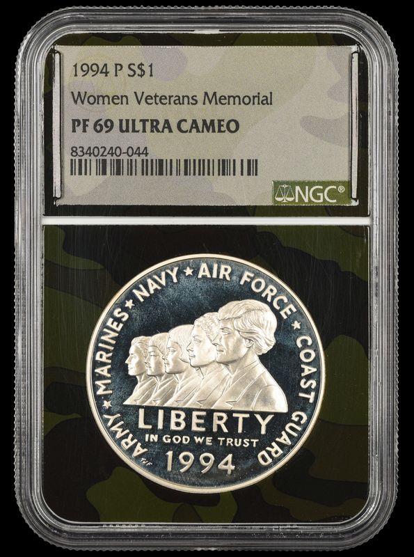 1994 P Women Veteran Memorial Commemorative $1 NGC PF69UCAM Camo Core PF69