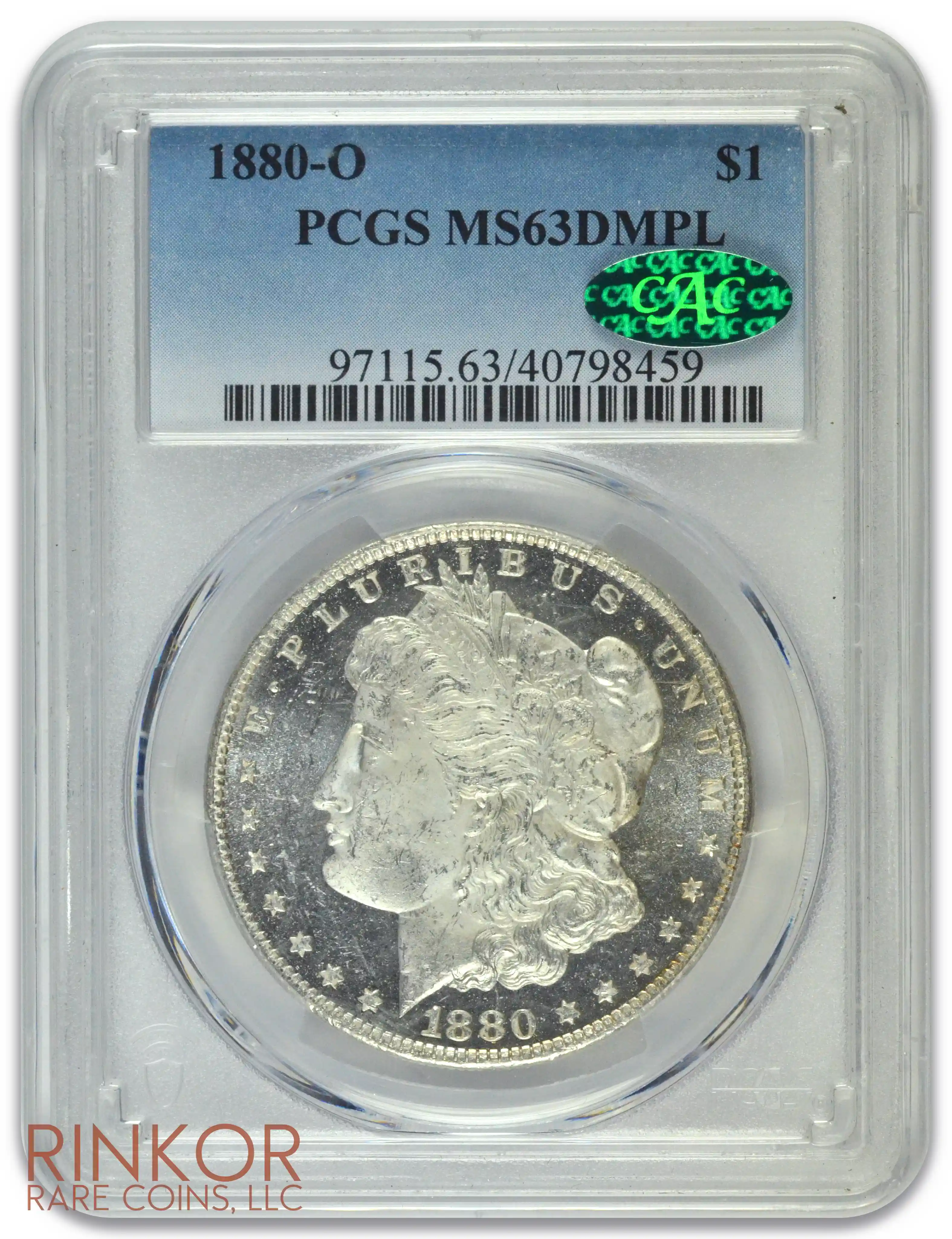 1880-O $1 PCGS MS 63 DMPL CAC