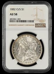 1882 O/S $1 NGC AU-58