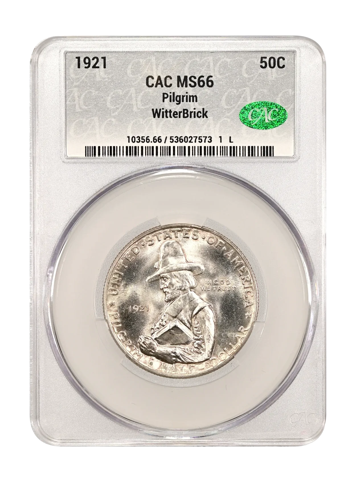 1921 Pilgrim 50c CACG MS 66