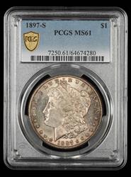 1897-S $1 PCGS MS 61 