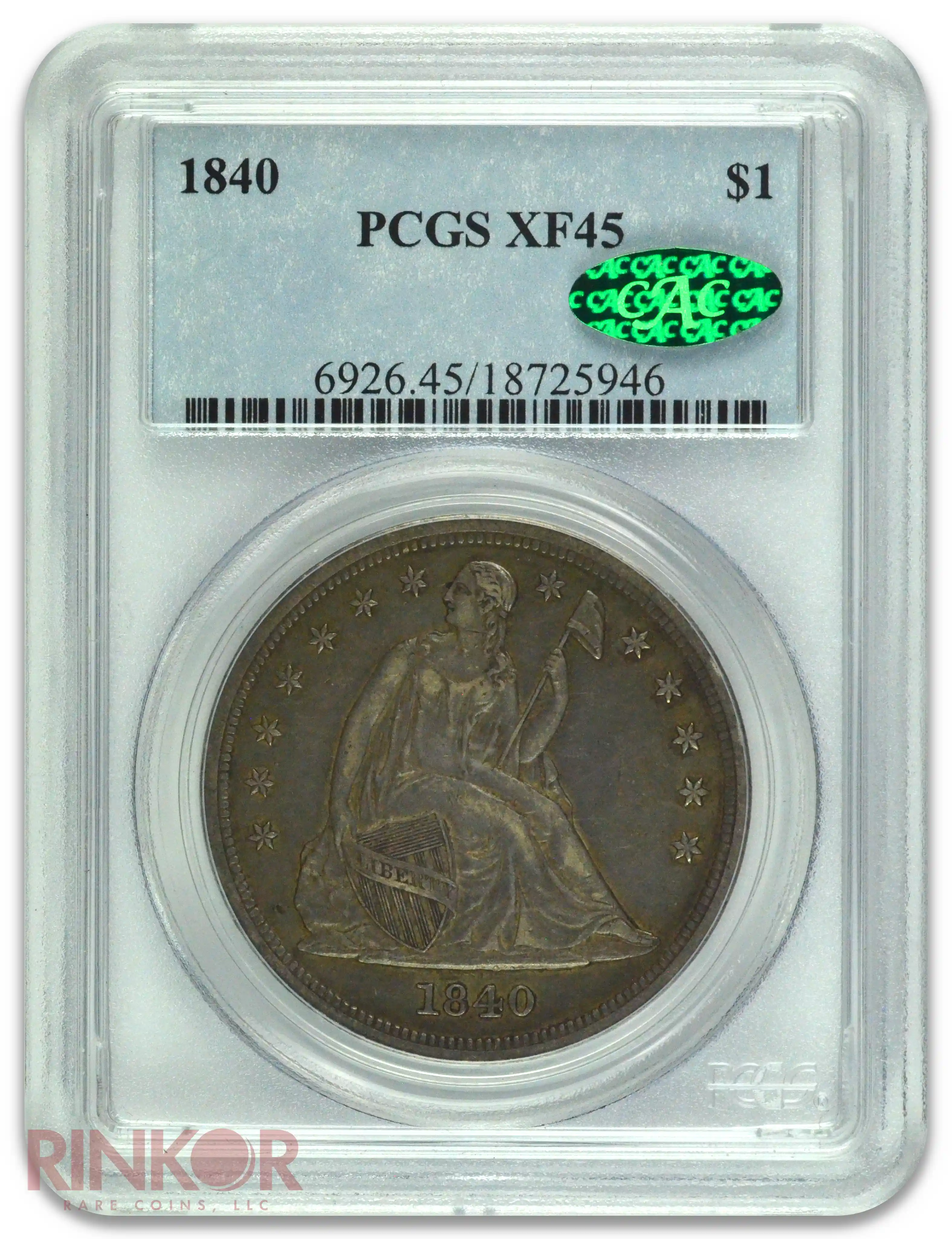 1840 $1 Seated Dollar PCGS