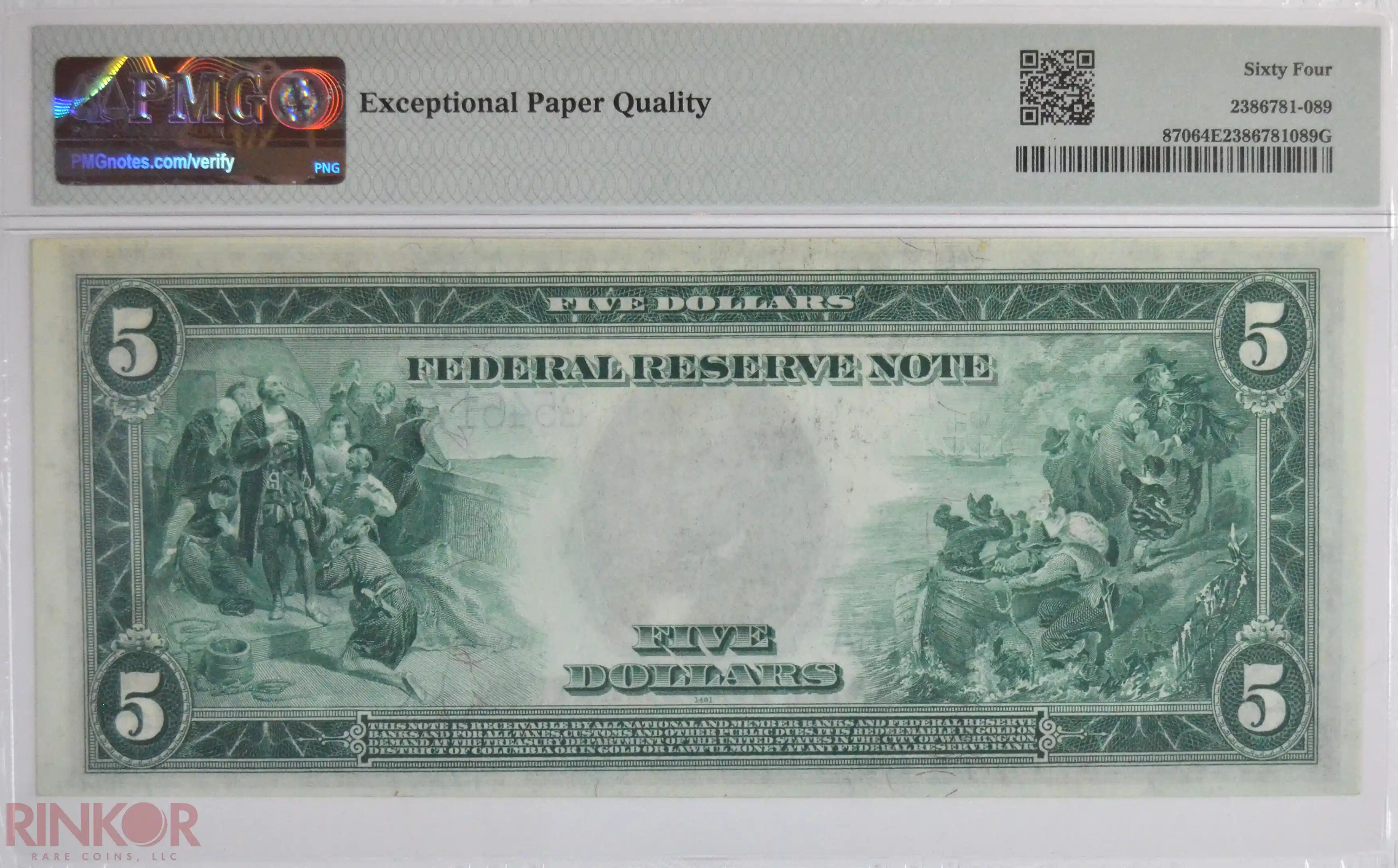 1914 $5 Fr. 870 Chicago Federal Reserve Note PMG CU 64 EPQ