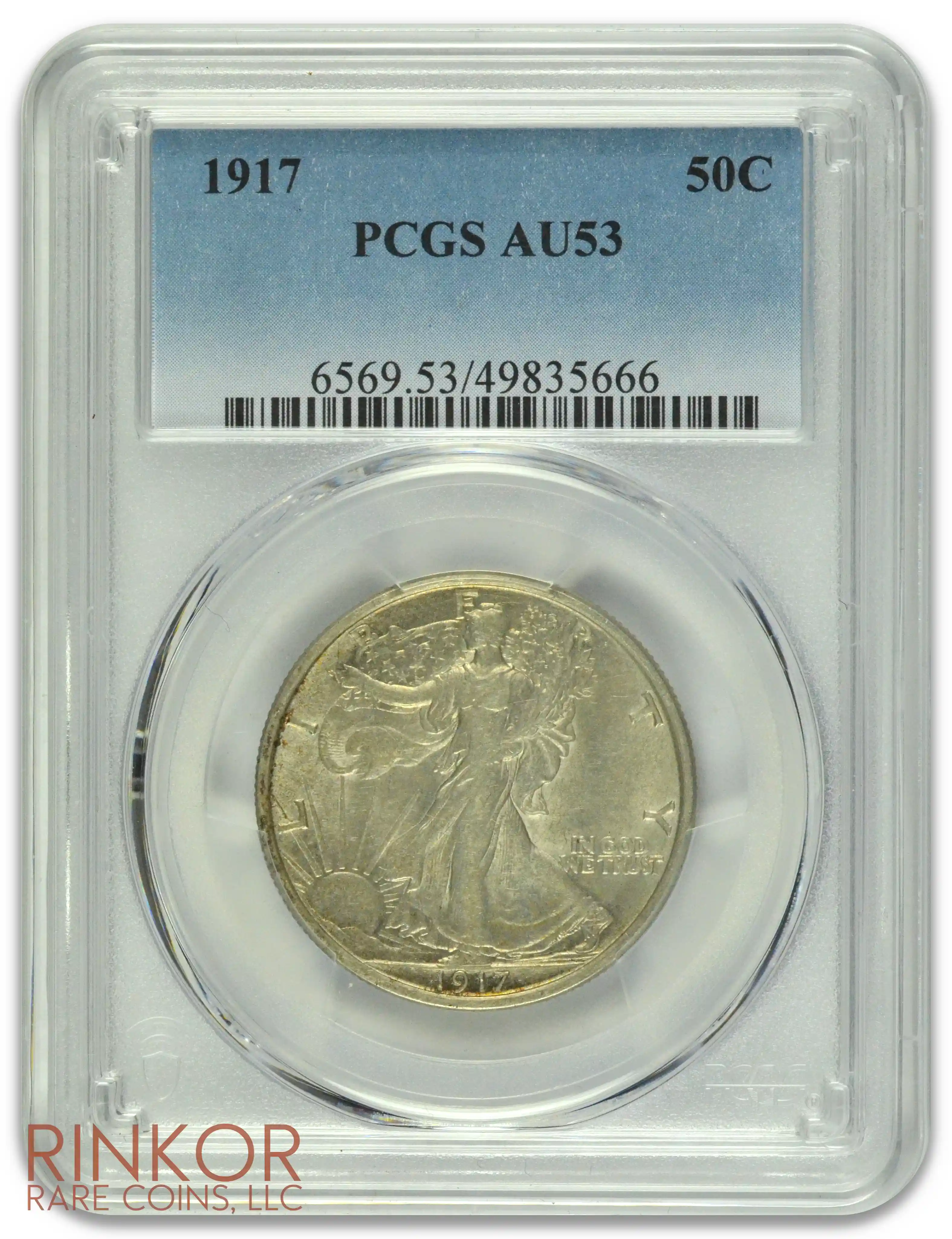 1917 Walking Liberty PCGS AU-53