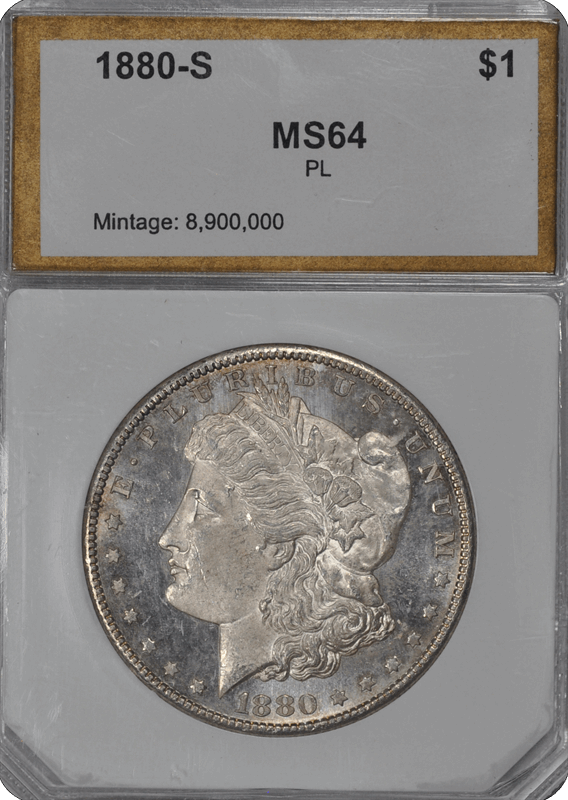 1880-S Morgan PCI MS 64 