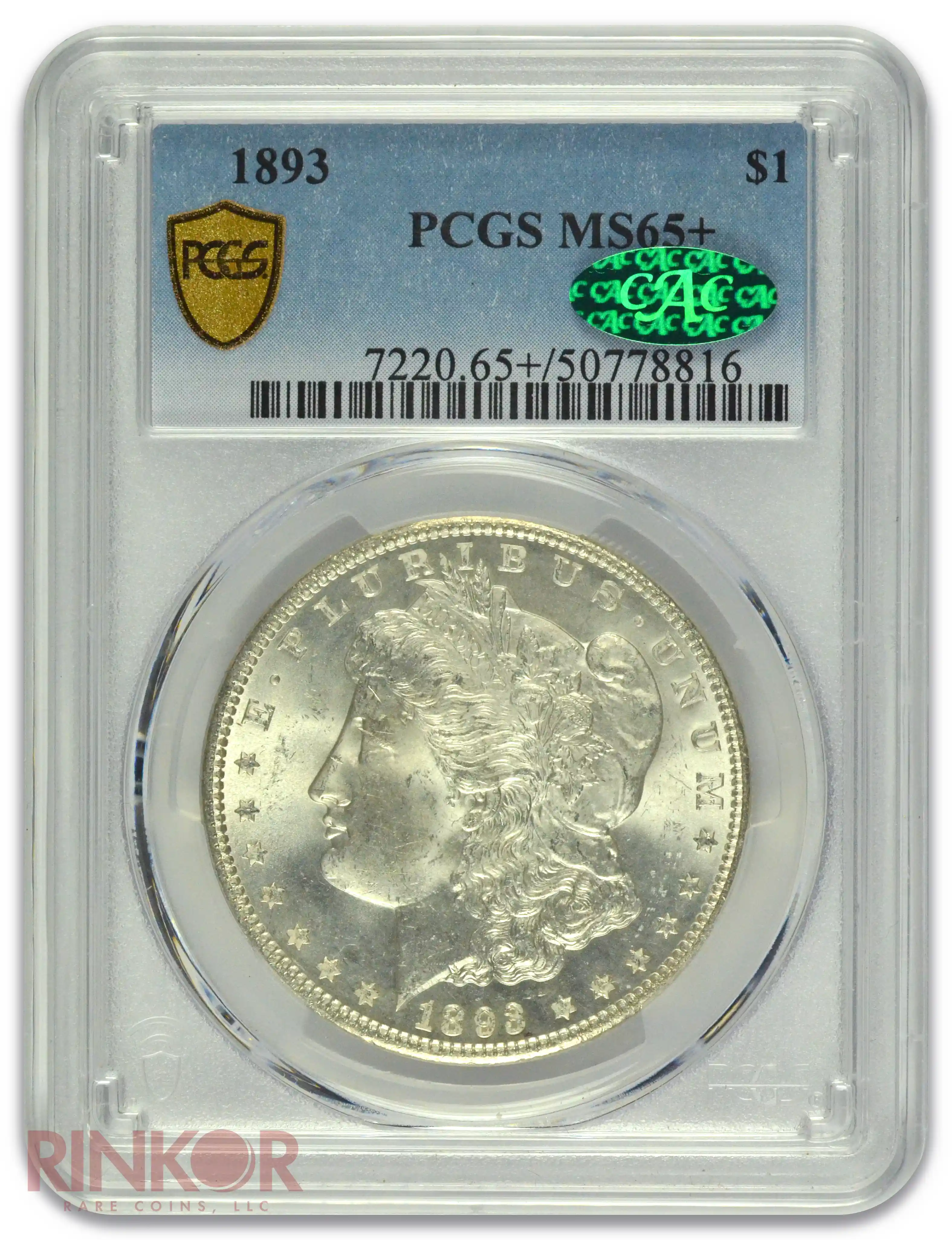 1893 $1 PCGS MS 65+ CAC