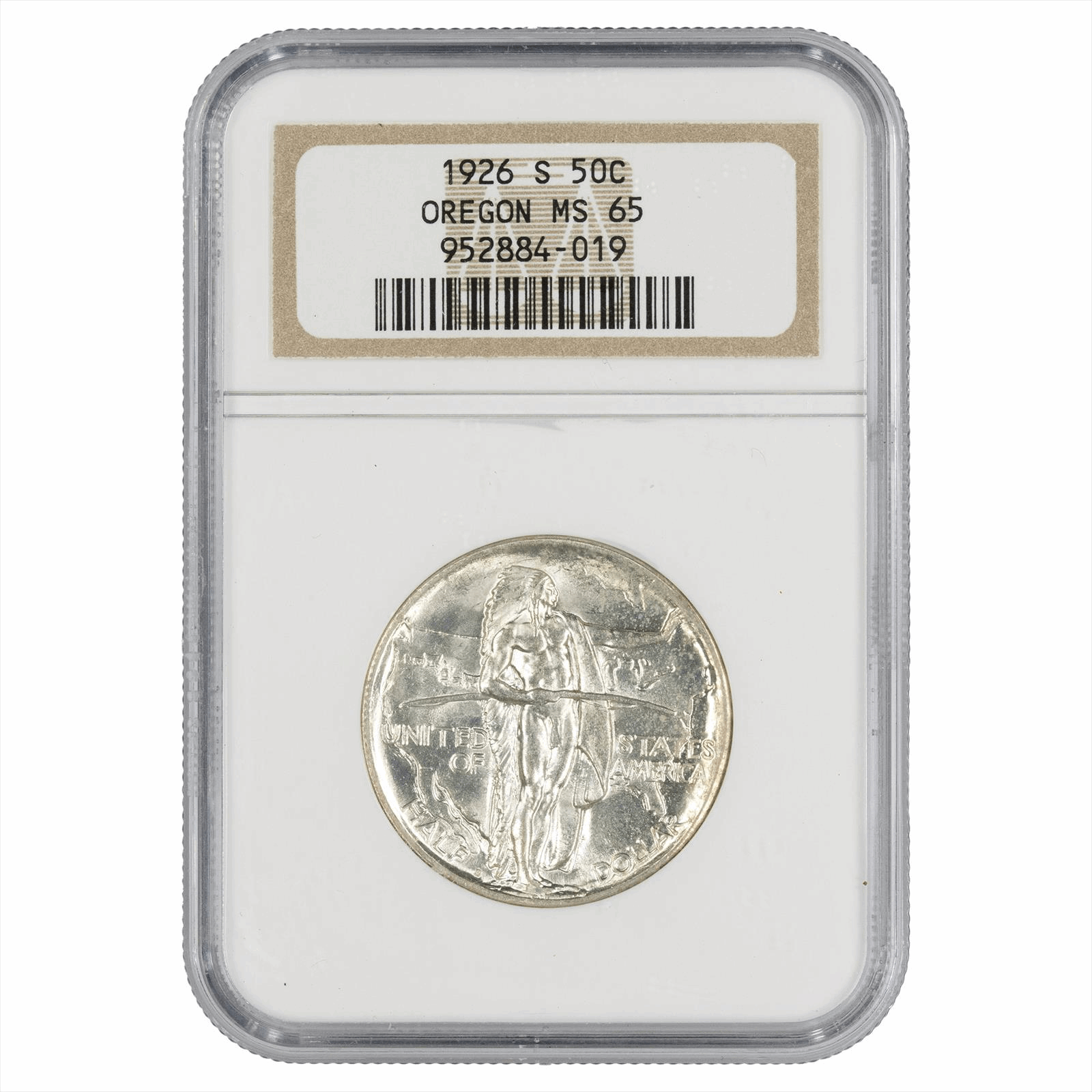 1926-S OREGON 50C Half Dollar NGC  MS 65