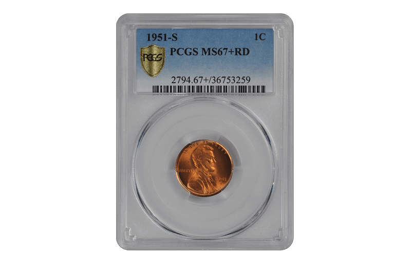 1951-S Lincoln Wheat PCGS MS 67 + RD