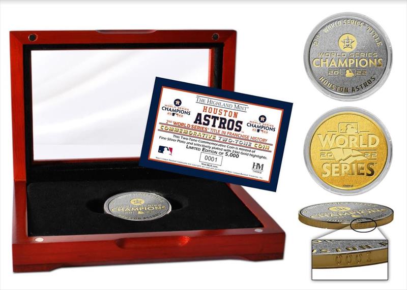 Houston Astros 2022 World Series Champions Silver and Gold Plated Mint Coin 