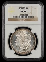 1878 8TF $1 NGC MS63
