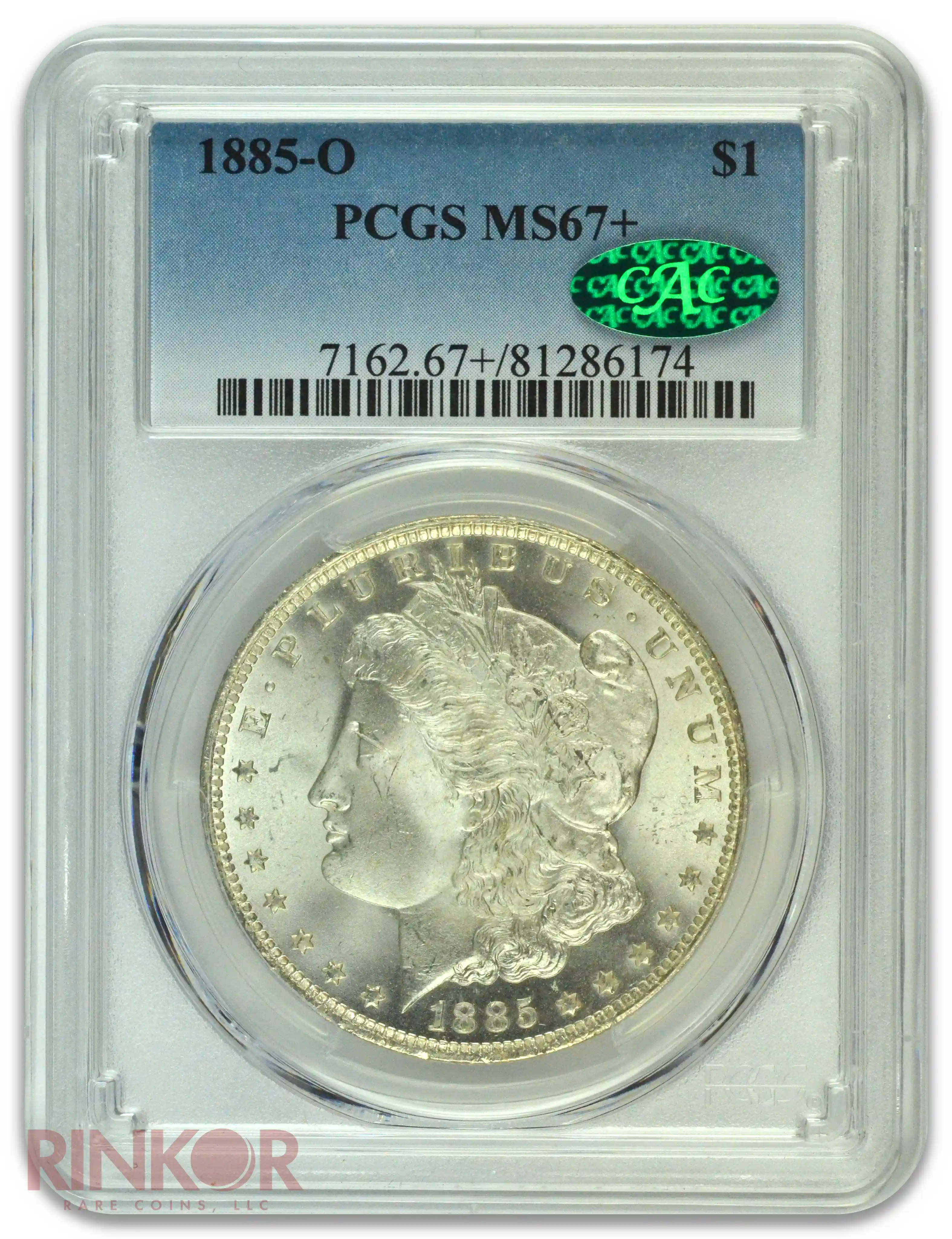 1885-O $1 Morgan Dollar PCGS MS 67+ CAC