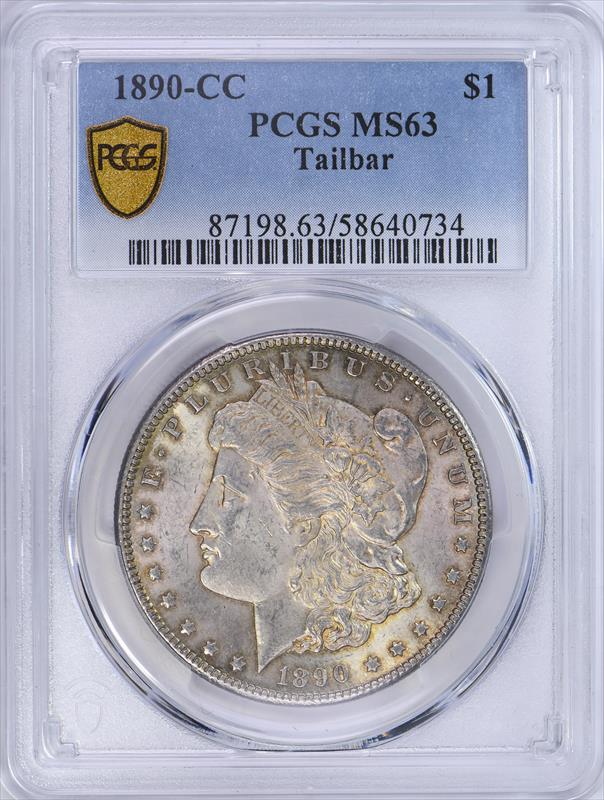 1890-CC $1 PCGS MS63 Tailbar 