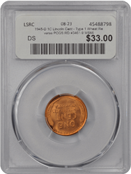 1945-D 1C Lincoln Cent - Type 1 Wheat Reverse PCGS RD #3461-9 MS66