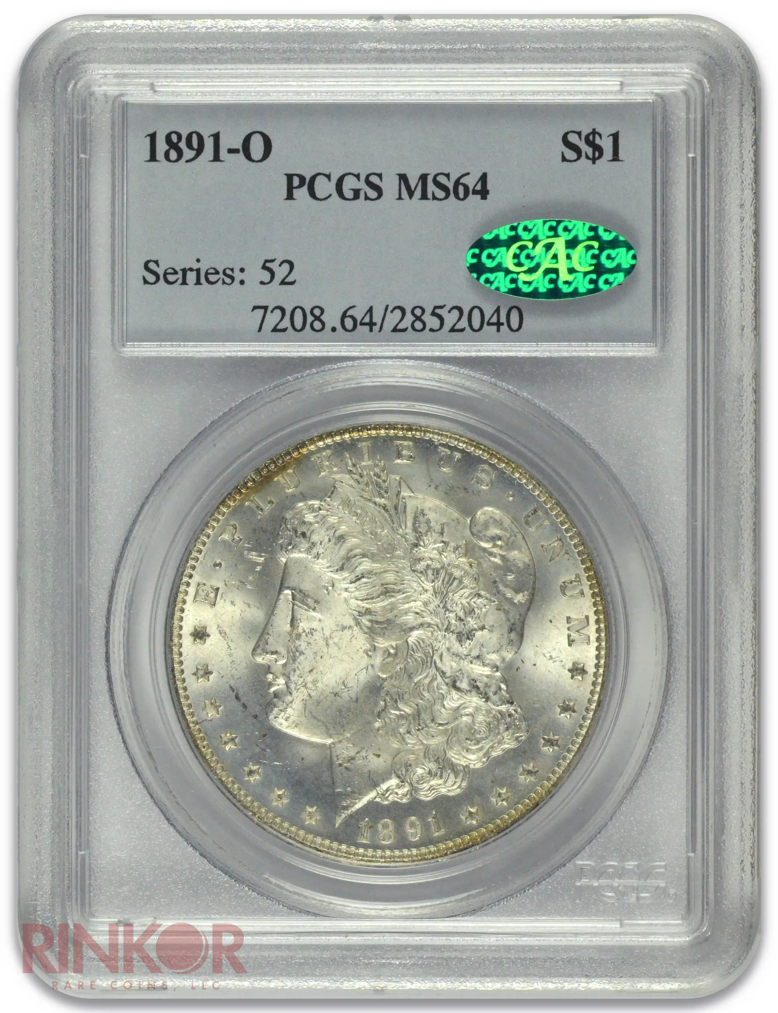 1891-O $1 Morgan Dollar PCGS MS 64 CAC