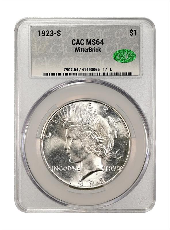1923-S $1 CACG MS 64 WitterBrick