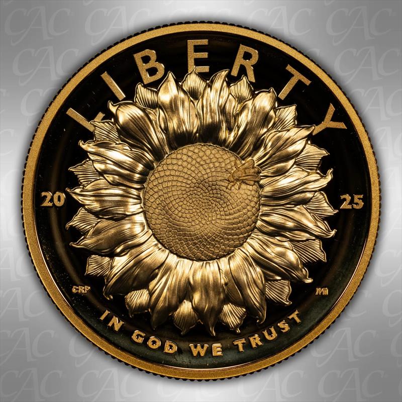 2025-W Liberty High Relief Sunflower G$100 CACG PR 70 DCAM 