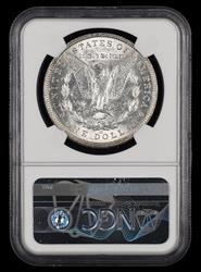 1896 O $1 Mint Error Partial Collar NGC AU-55