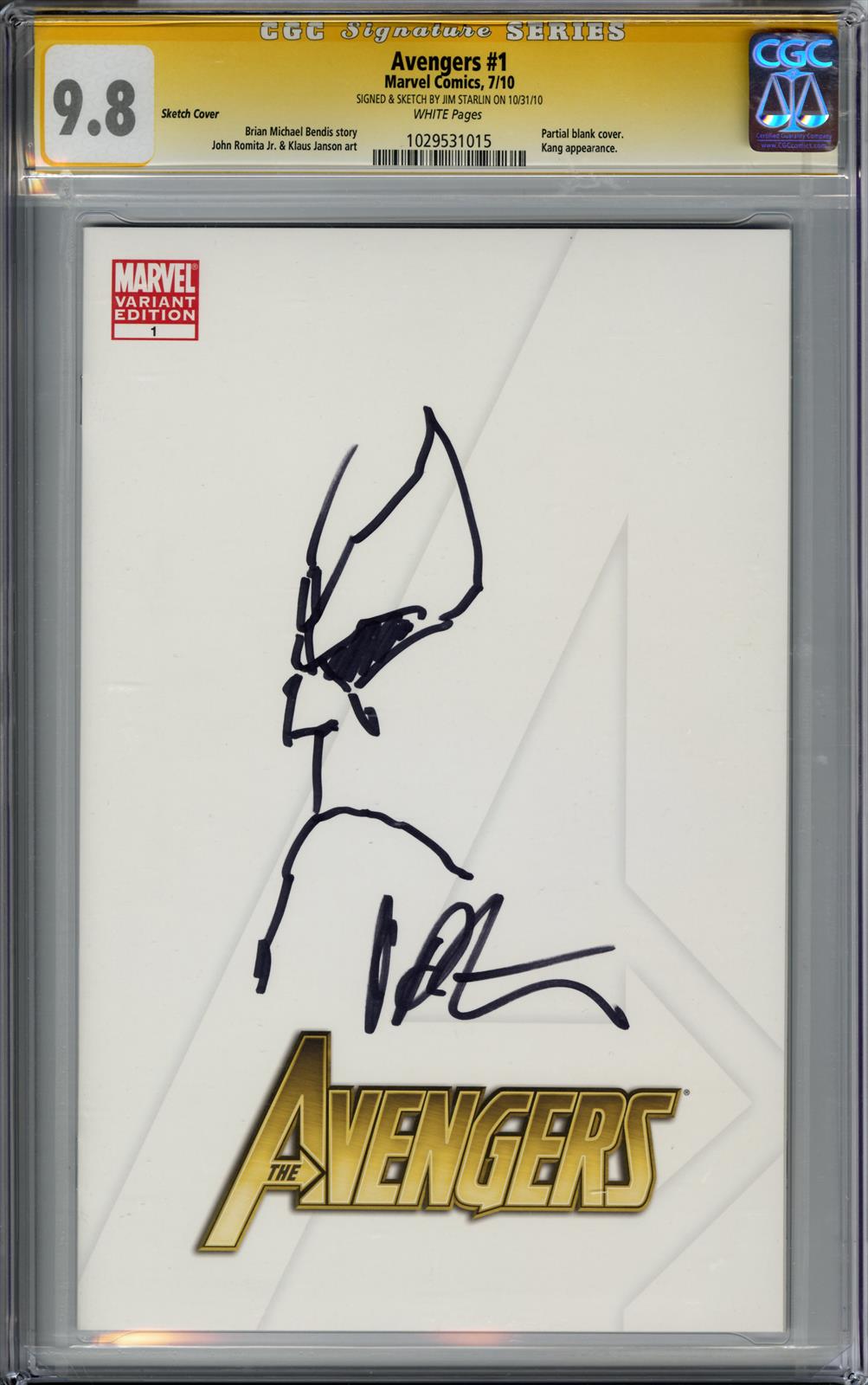 Avengers #1 CGC Signature Series 9.8 (Marvel, 2010) Signed & Sketch by Jim Starlin 