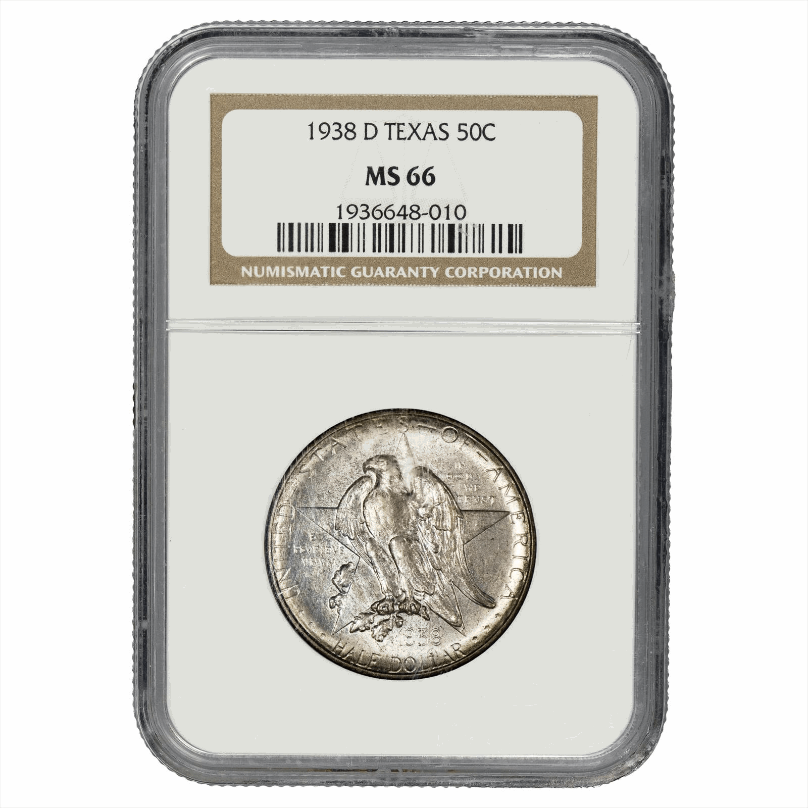 1938-D Texas Commemorative Half Dollar 50C NGC MS 66 