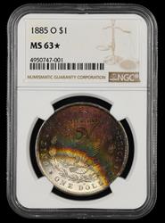 1885 O $1 Attractively Toned NGC MS 63 *