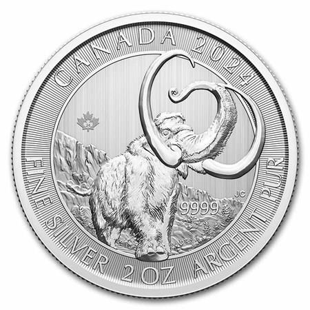 2024 2 OZ CANADIAN SILVER WOOLLY MAMMOTH 