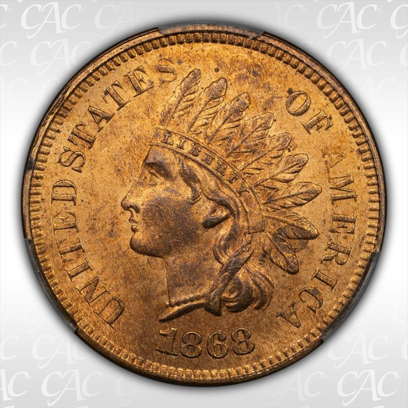 1868 1C CACG MS 64 RD