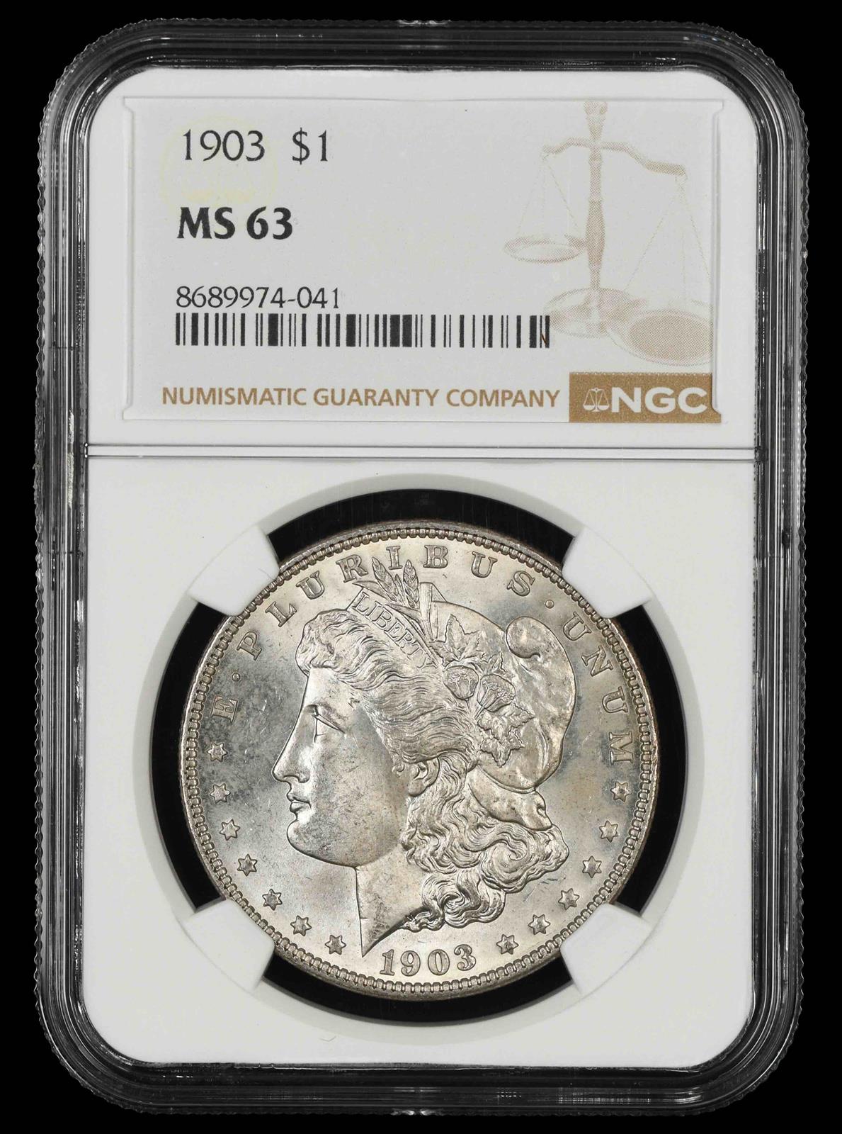 1903 $1 NGC  MS63