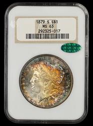 1879 S $1 Attractively Toned NGC MS 63 CAC