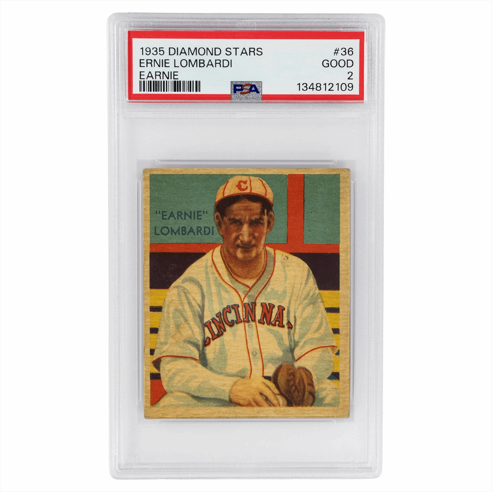 1935 Diamond Stars Ernie Lombardi Earnie #36 PSA GOOD 2 Cert #134812109
