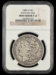 1889 O $1 Mint Error Rotated Dies NGC F 12