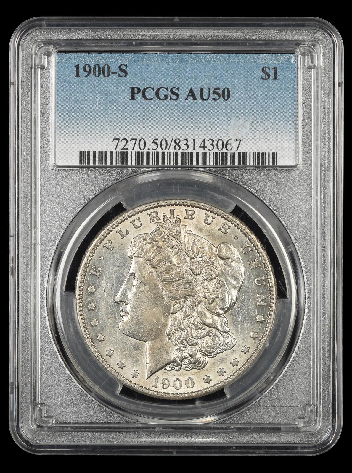 1900 S $1 PCGS  AU50