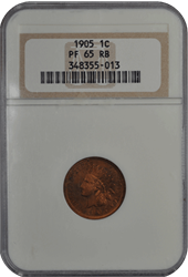 1905 Bronze Indian Cent 1C NGC RB #3681-4 PR65