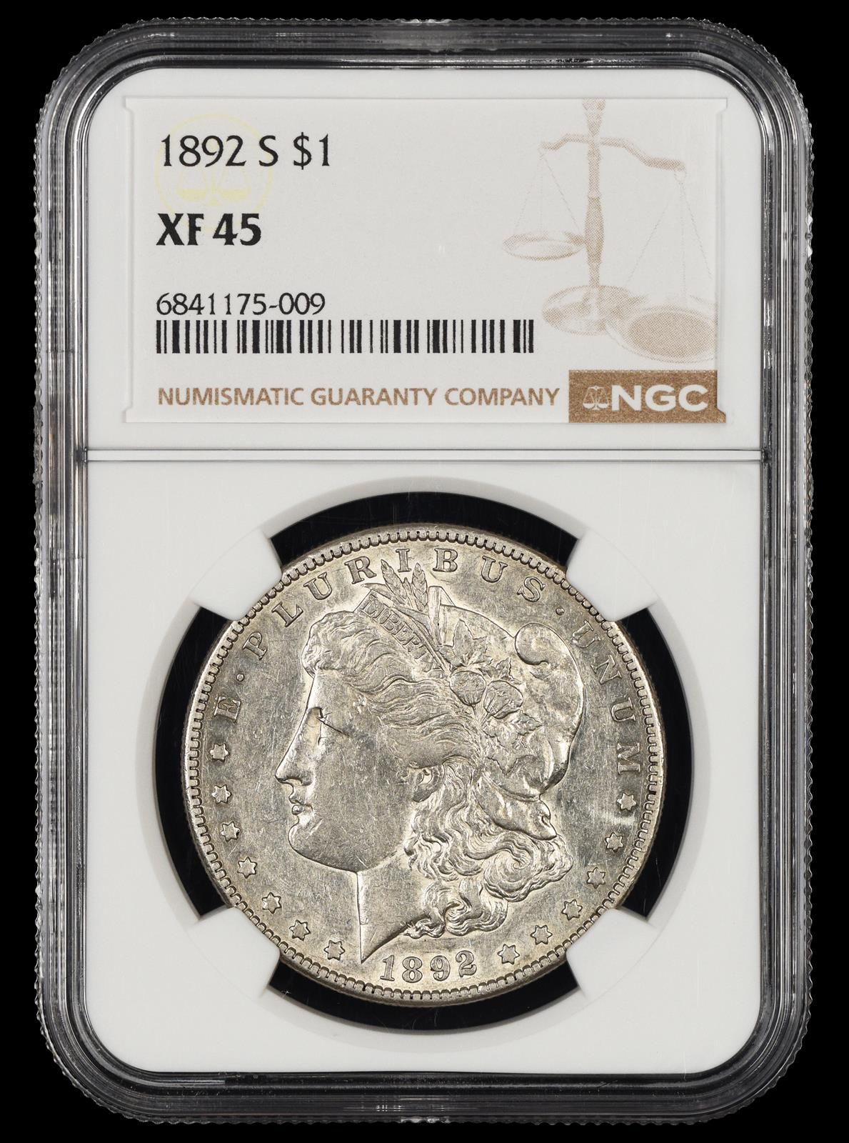 1892 S $1 NGC  XF45