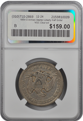 1854-O Arrows Seated Liberty Half Dollar NGC Cleaned