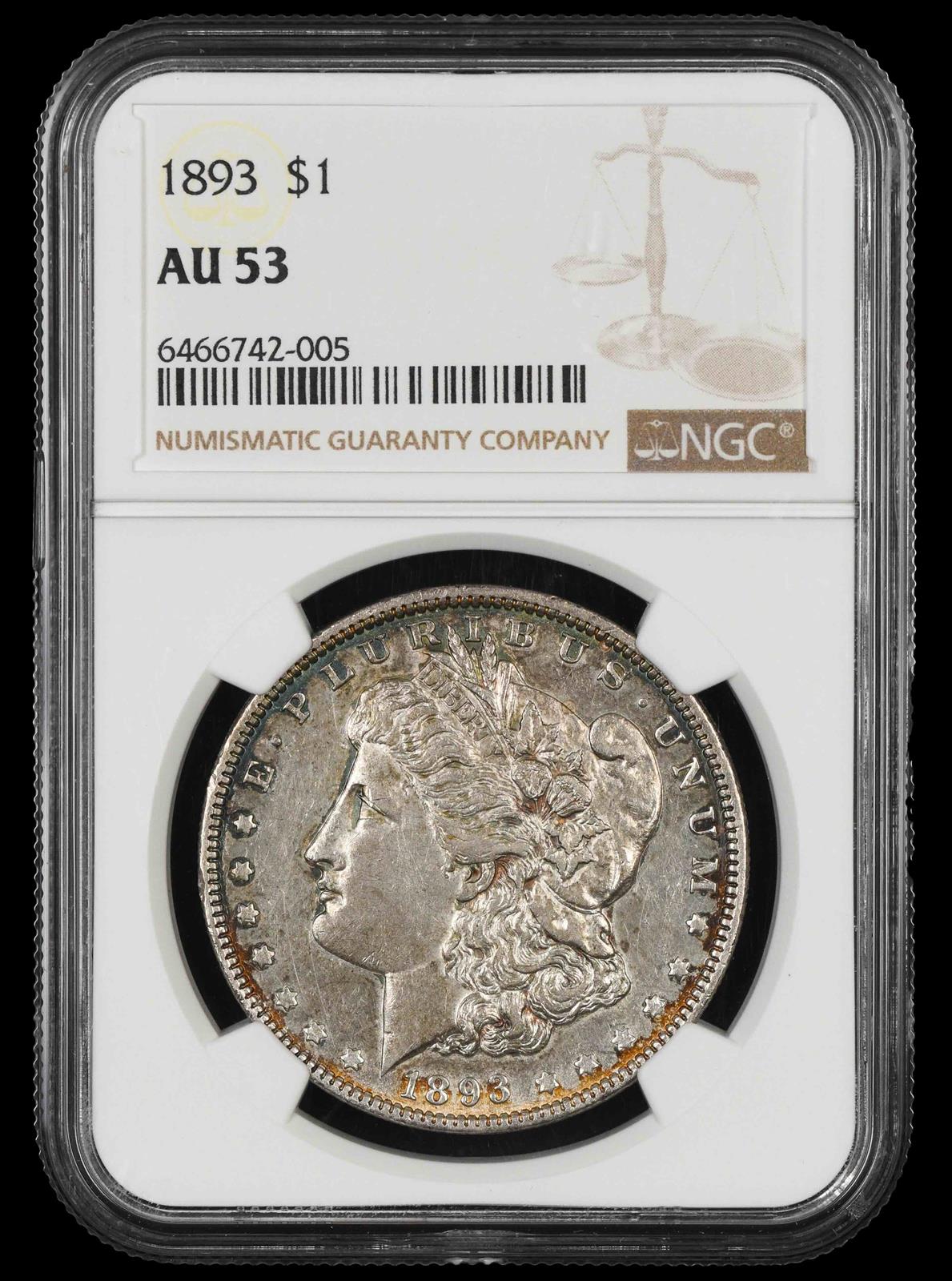1893 $1 NGC AU-53