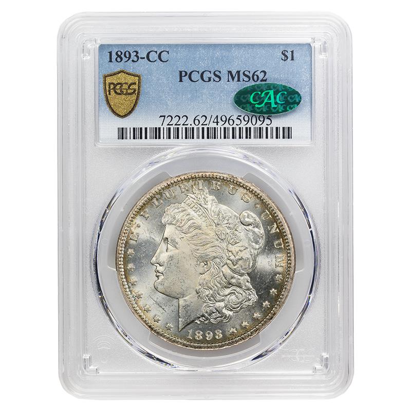 1893-CC Morgan Silver Dollar $1, PCGS MS62 - Key Date