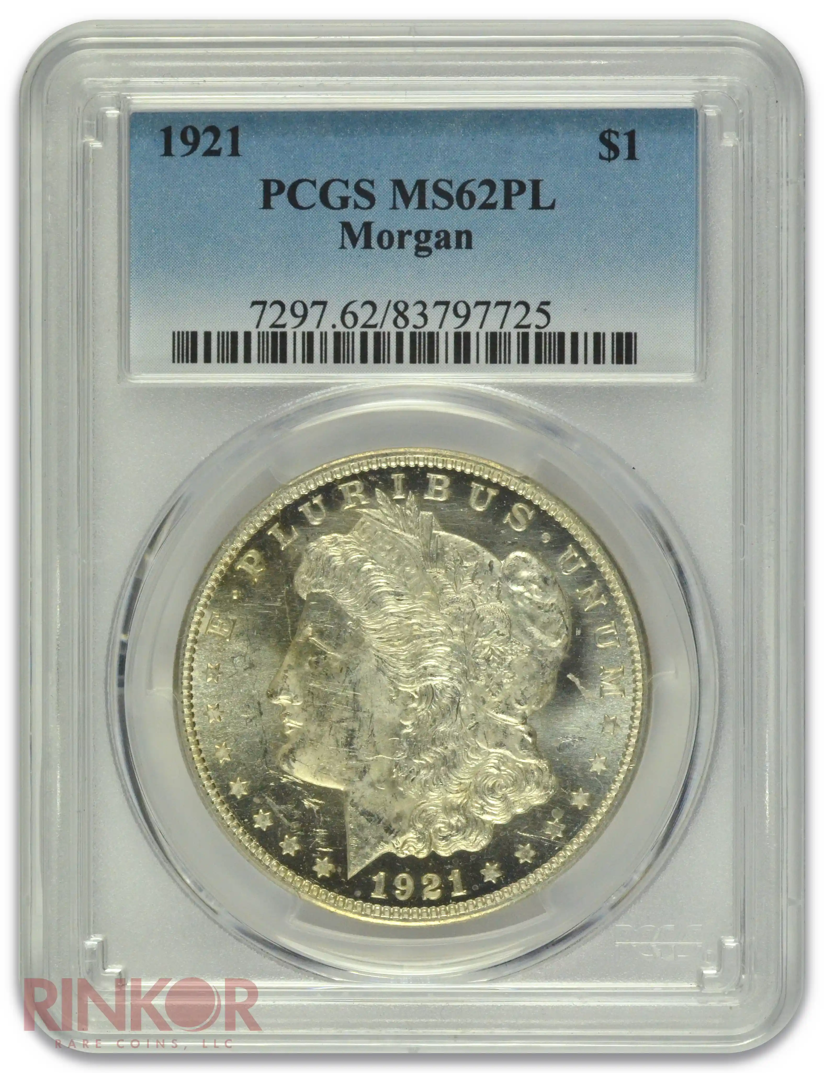 1921 $1 Morgan Dollar PCGS MS 62 PL